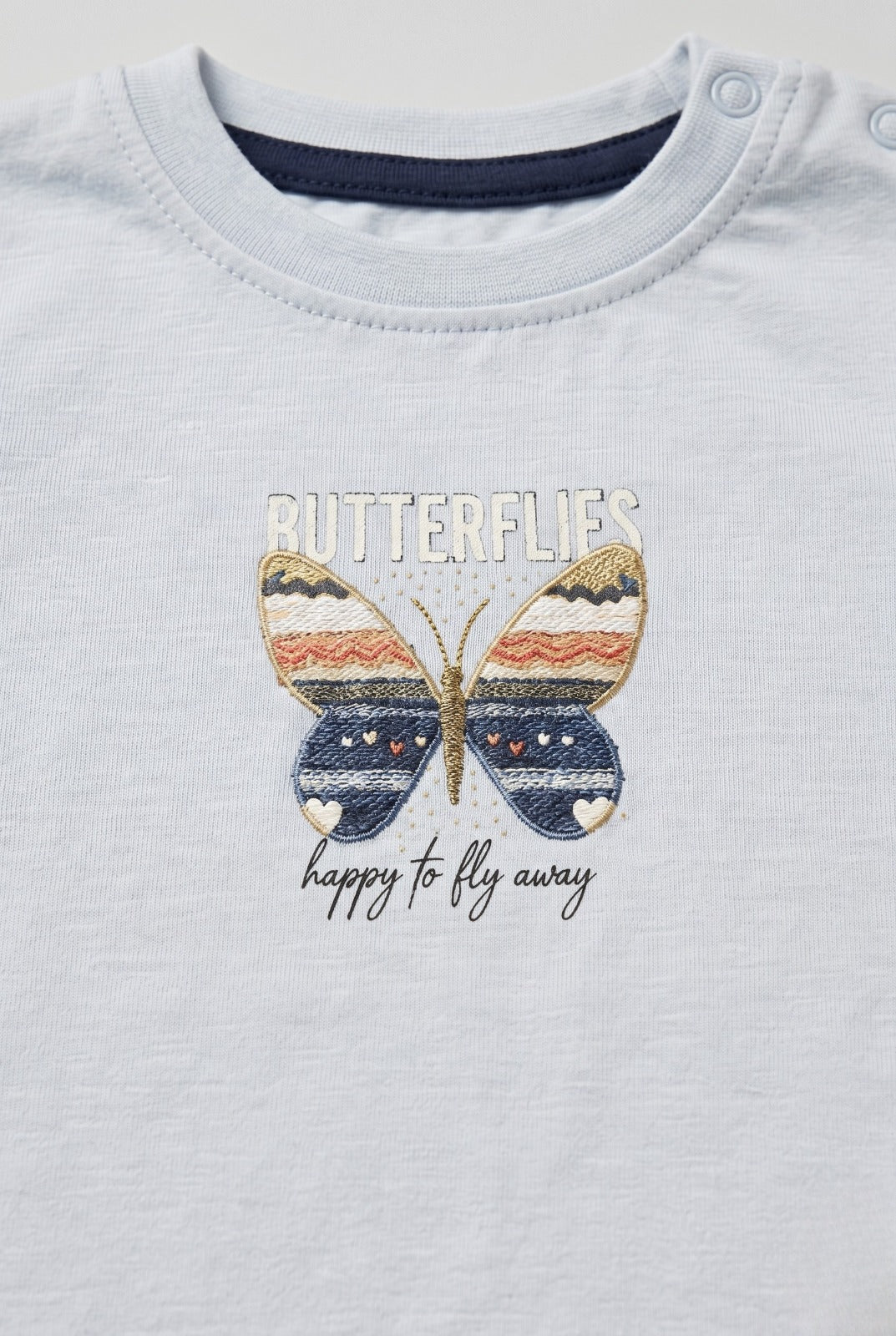 Blue Butterflies Print T-shirt Top For Girls