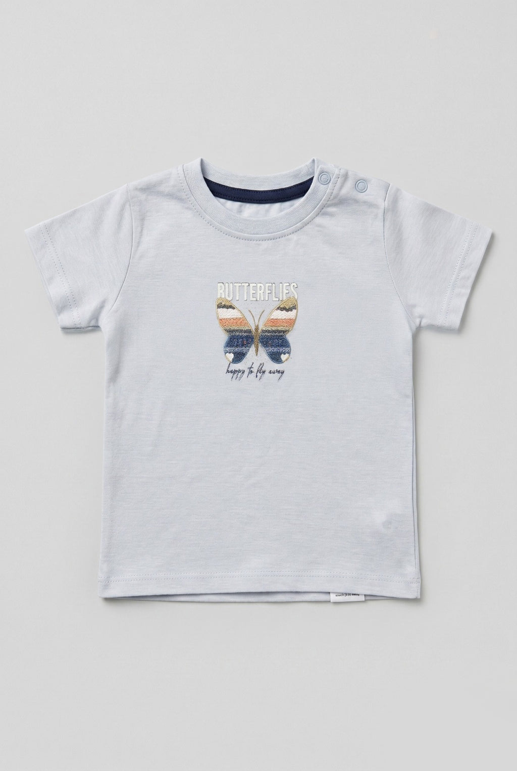 Blue Butterflies Print T-shirt Top For Girls