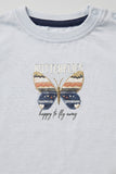 Blue Butterflies Print T-shirt Top For Girls
