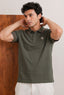 Green Dri-FIt Fabric Polo For Mens