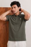 Green Dri-FIt Fabric Polo For Mens