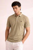 Light Brown Dri-Fit Fabric Polo For Mens