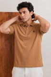 Choclate Brown Dri-Fit Fabric Polo For Mens