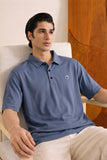 Blue Dri-Fit Fabric Polo For Mens