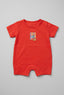 Orange Tom & Jerry Print Half Body Romper For Boys
