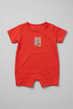 Orange Tom & Jerry Print Half Body Romper For Boys