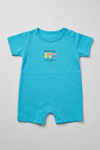 Blue Woops Print Half Body Romper For Boys