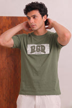 Olive Green RGR Print T-Shirt For Men