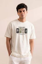 White ROGR Print Polo For Mens