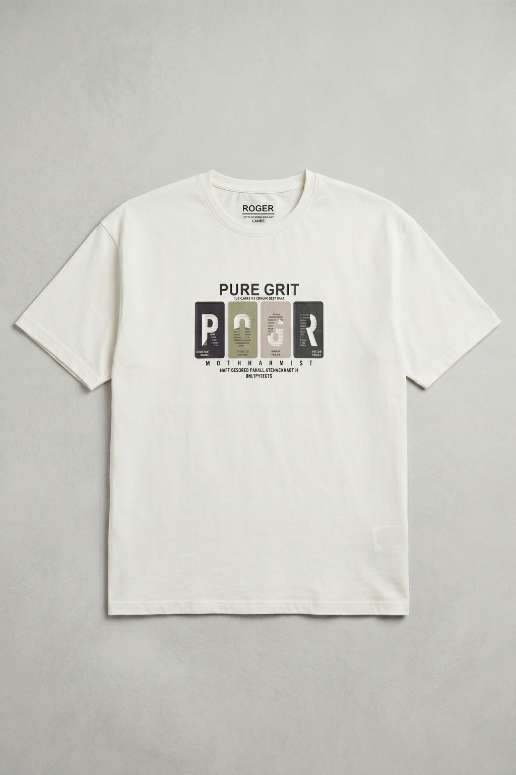 White ROGR Print Polo For Mens Secondary image
