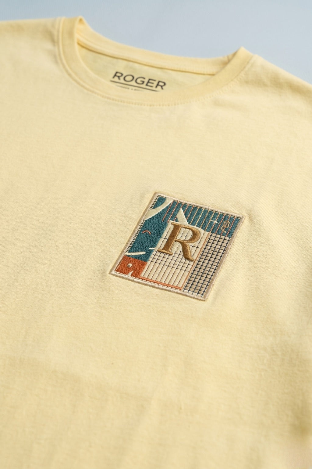 Yellow "R" Print T-Shirt For Men