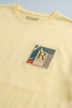 Yellow "R" Print T-Shirt For Men
