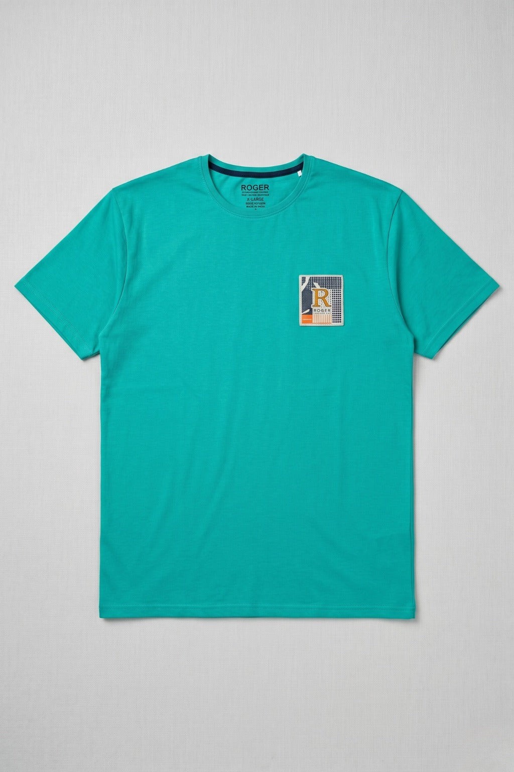 Sky Blue "R" Print T-Shirt For Men