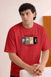Red Pure Grit ROGR Print T-Shirt For Men