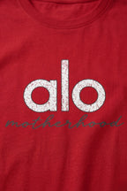Red ALO Print T-Shirt For Women
