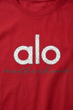 Red ALO Print T-Shirt For Women