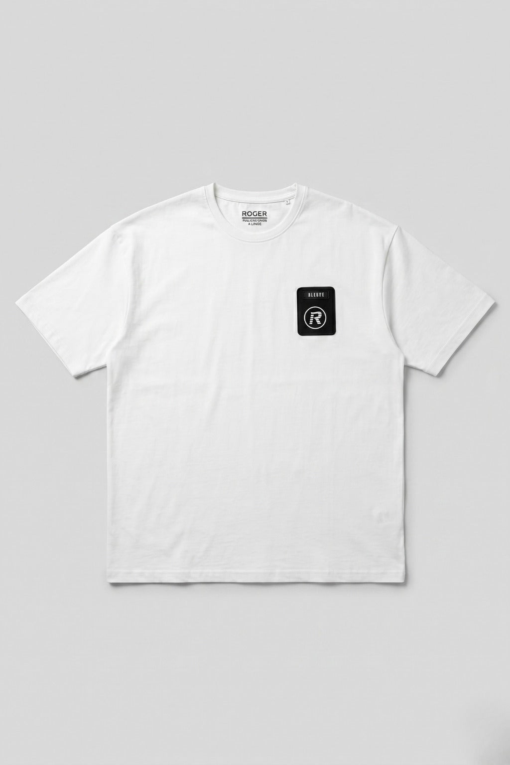 White Blues R Print Polo For Mens