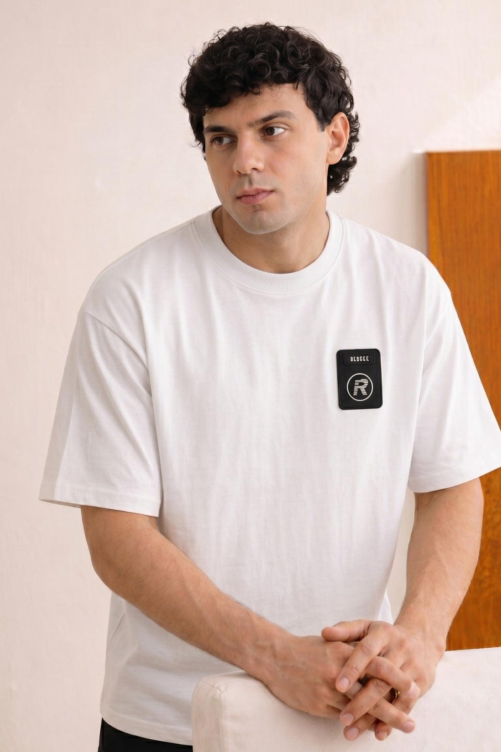 White Blues R Print Polo For Mens Main image