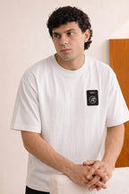 White Blues R Print Polo For Mens
