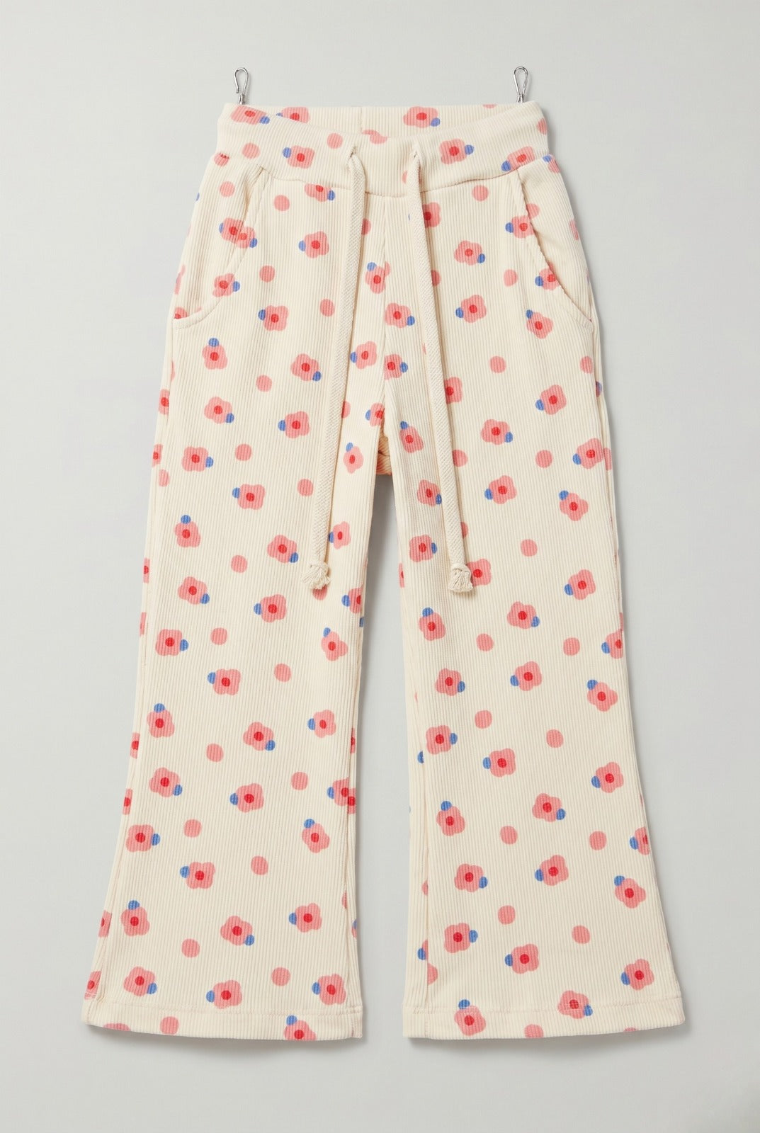 Cream WIth Pink Flowers Print Flapper For Girls