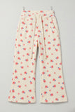 Cream WIth Pink Flowers Print Flapper For Girls