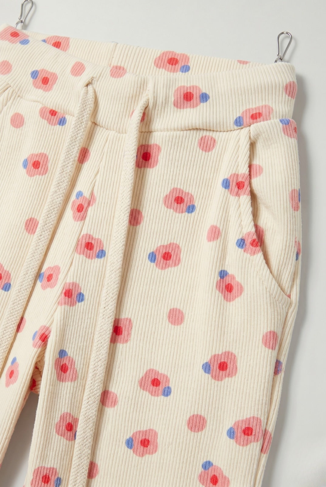 Cream WIth Pink Flowers Print Flapper For Girls Secondary image