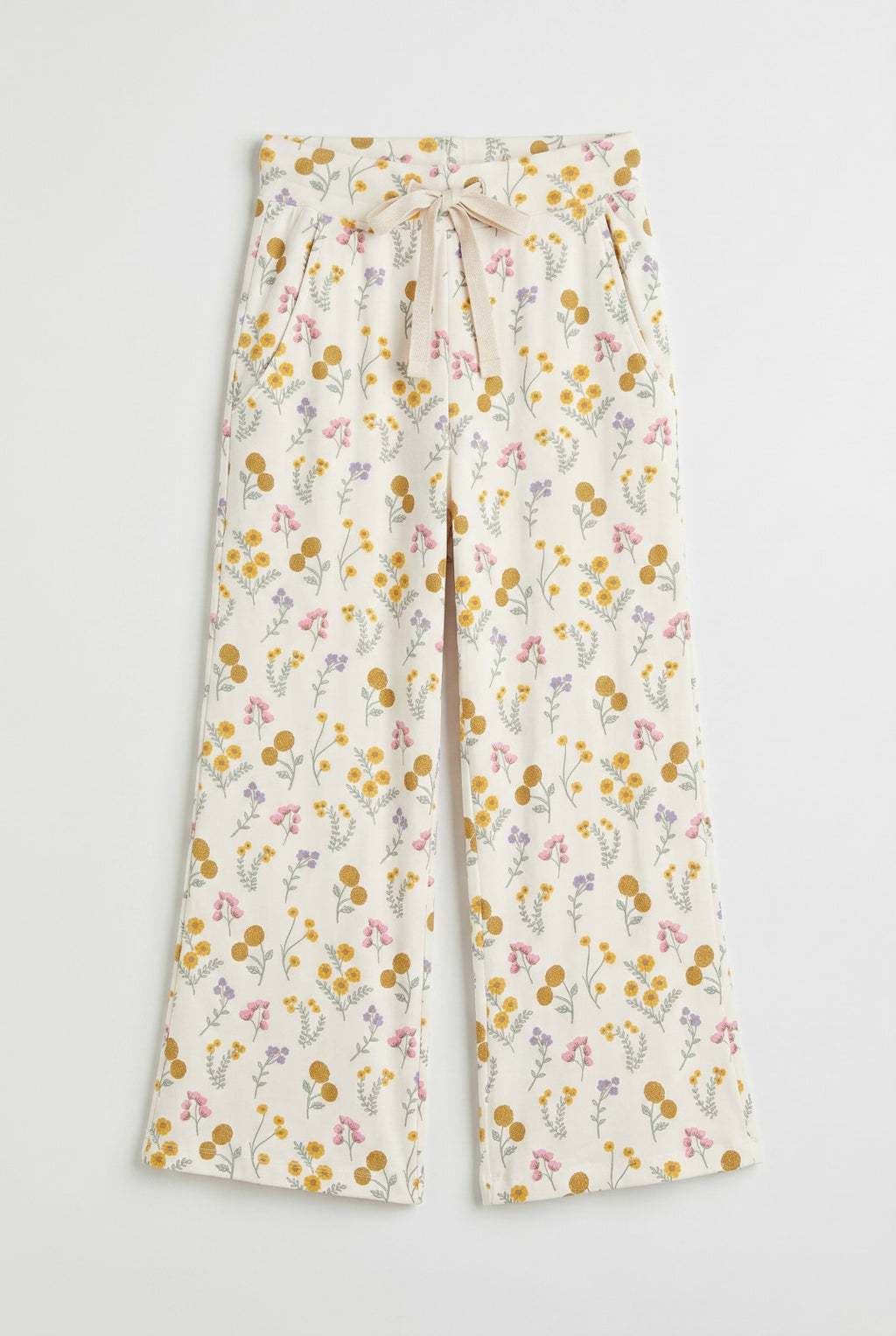 White Flowers Print Flapper For Girls