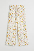 White Flowers Print Flapper For Girls