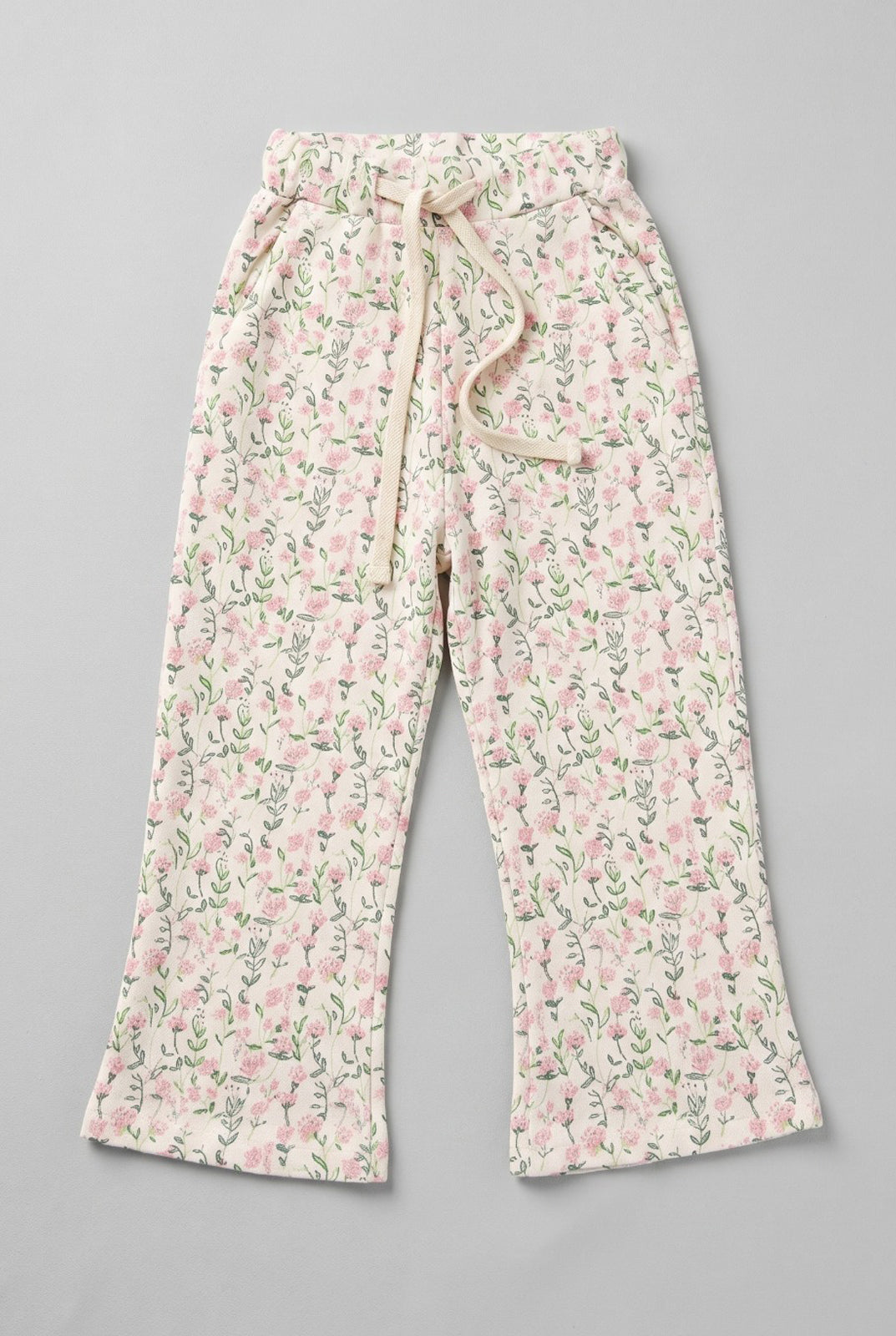 White With Pink Flowers Print Flapper For Girls Main image