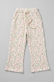 White With Pink Flowers Print Flapper For Girls