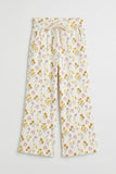 White Flowers Print Flapper For Girls