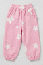 Pink Star Print Pocket Pajama For Girls