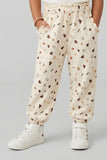 Yellow Heart Love Print Pockets Pajama For Girls