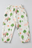 White Trees Print Pocket Pajama For Girls