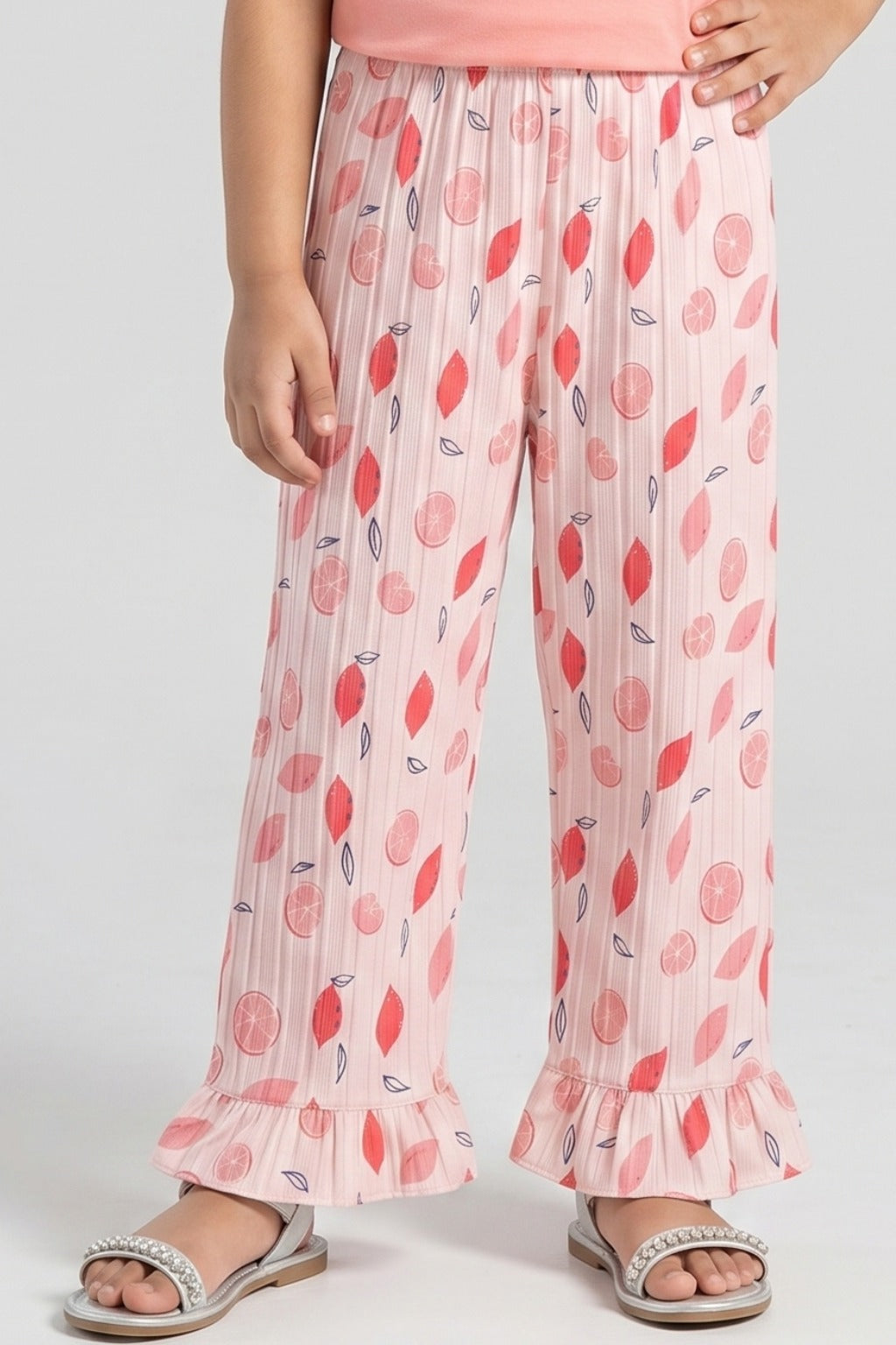 Pink Lemon Print Flapper For Girls Secondary image