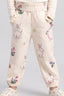 Cream Rabbit Print Pocket Pajama For Girls