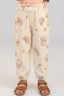 Light Yellow Teddy Bear Print Pocket Pajama For Girls