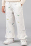White Airplane Star Print Flapper For Girls