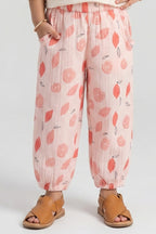 Pink Lemon Print Pocket Pajama For Girls