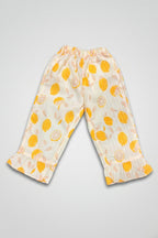 Yellow Lemon Print Flapper For Girls