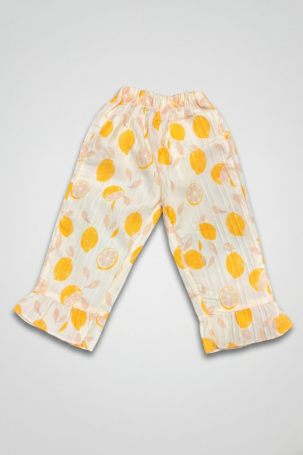 Yellow Lemon Print Flapper For Girls