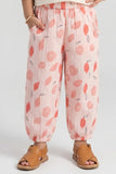 Pink Lemon Print Pocket Pajama For Girls