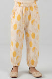 Yellow Lemon Print Pocket Pajama For Girls