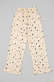 Yellow Heart Love Print Flapper Pajama For Girls