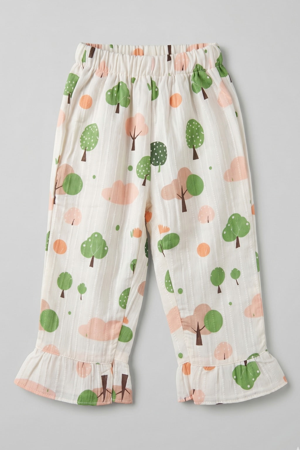 White Trees Print Flapper For Girls