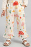 Cream Mashroom Tree Print Flapper For Girls