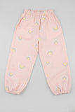 Pink Rainbow Print Pocket Pajama For Girls