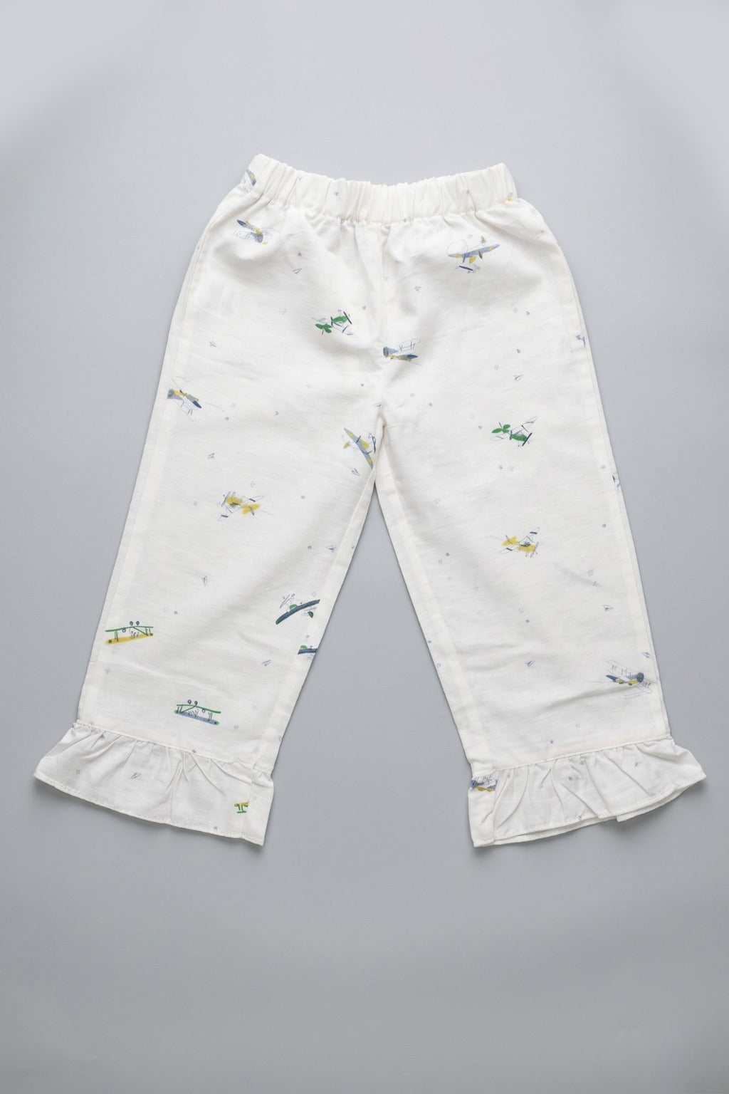 White Airplane Star Print Flapper For Girls Main image