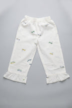 White Airplane Star Print Flapper For Girls