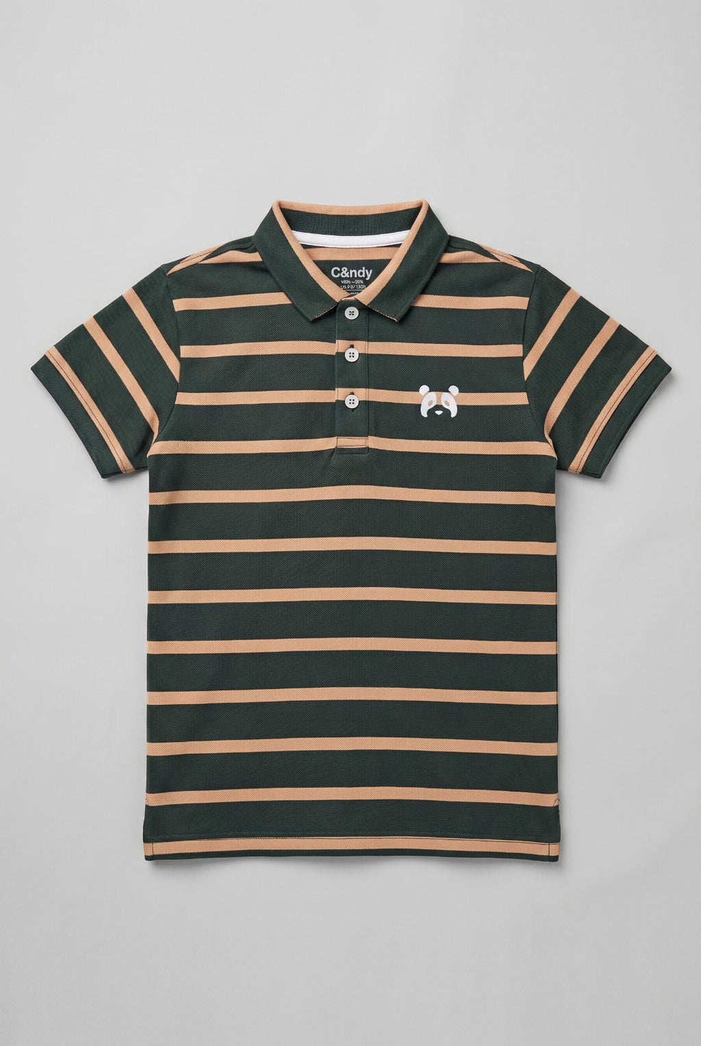 Green WIth Brown Stripes Polo For Boys